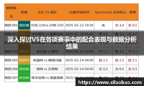深入探讨V5在各项赛事中的配合表现与数据分析结果